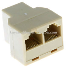 RJ 45 Ethernet Network Splitter Conector do acoplador Permitir que dois computadores compartilhem DSL de alta velocidade, modem a cabo e portas Ethernet